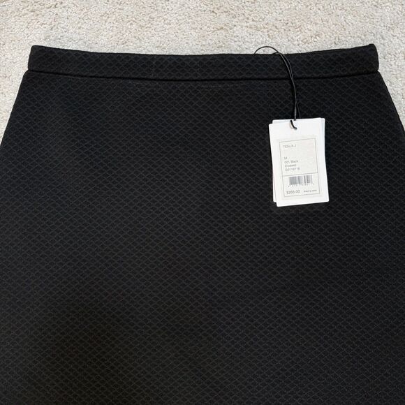 NWT Theory Women's Teslia A-Line Mini Stretchy Slim Fit Skirt Black Sz M RP 298 - Picture 3 of 10